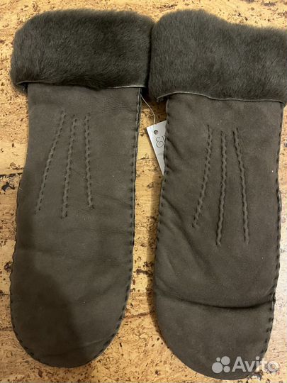 Варежки женские кожа и мех размер 7