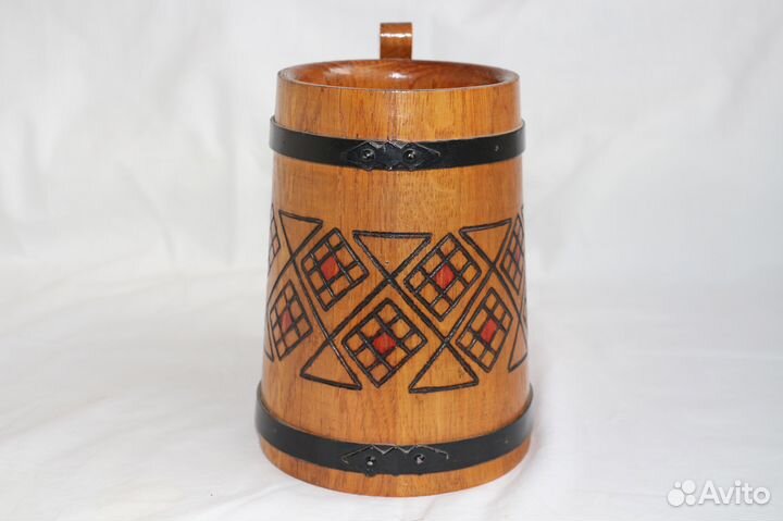 Пивная кружка деревянная большая