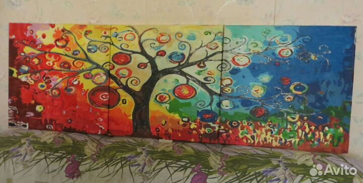 Декоративное панно (3 постера) в стиле Г. Климта