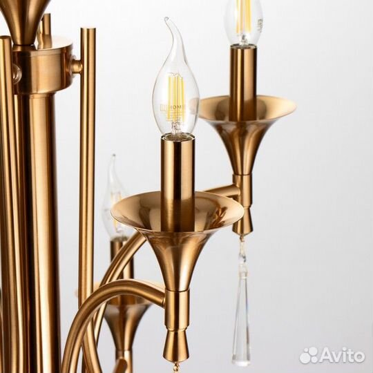 Люстра 'Тронг' 8х40Вт Е14 латунь 72х72х63 см