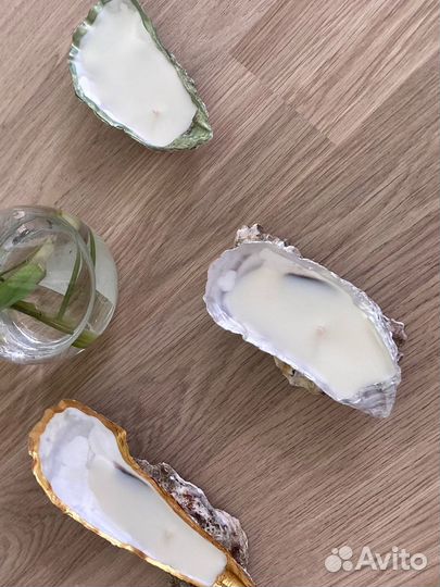 Свеча из соевого воска в устрице