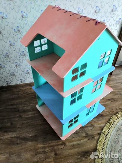 Домик для кукол 3х этажный двухсторонний