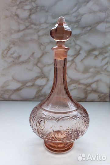 Винтажный графин, стекло розовое 50-60гг