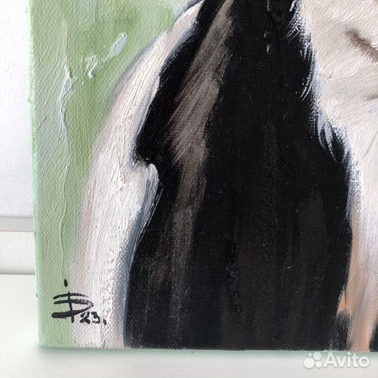 Картина маслом корова «Воображала»