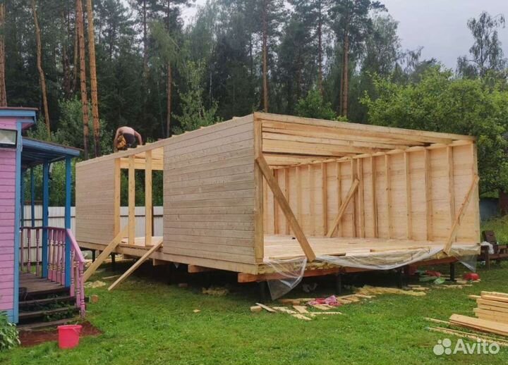 Каркасные дом летний вариант без утеплённо 10х6м