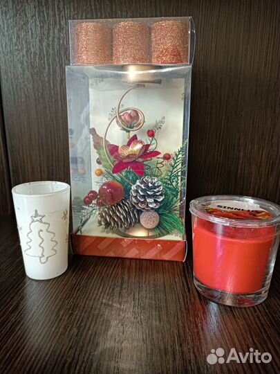 Подсвечник декоративный и свечи