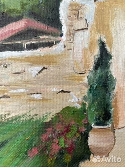 Картина, холст, масло, пейзаж, 30х60