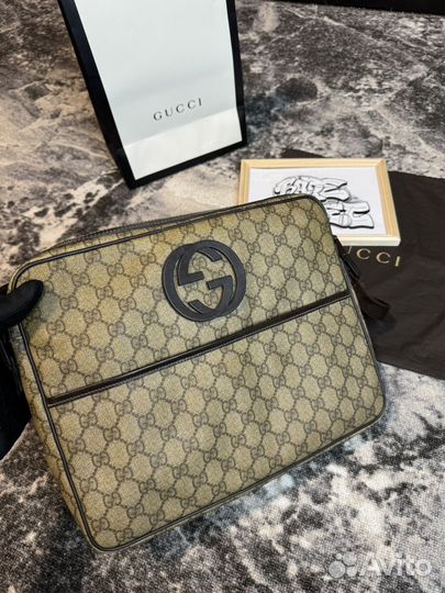 Сумка Gucci Beige Monogram Messenger Bag