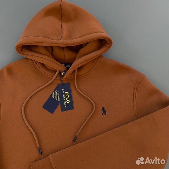 Толстовка Polo ralph lauren с начесом коричневая