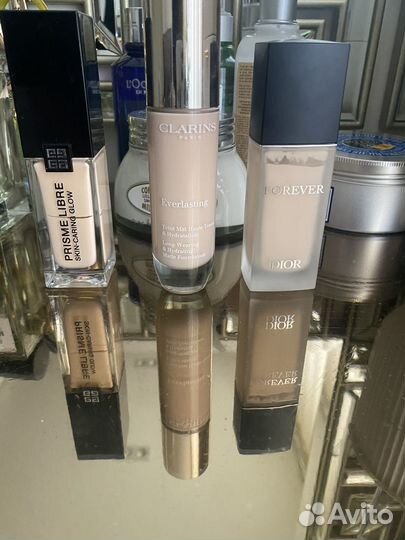 Тональный крем dior, clarins, givenchy