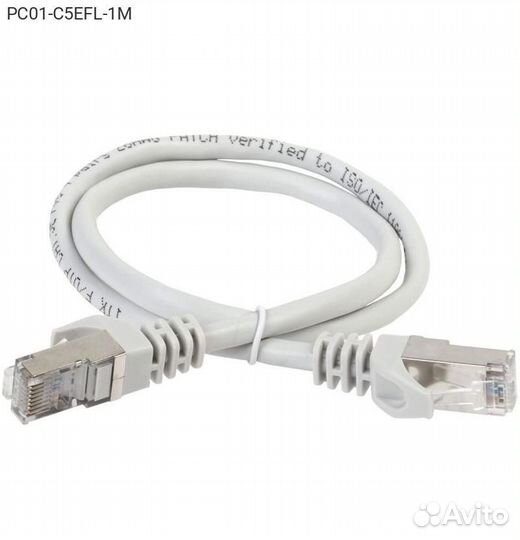 Патч-корд ITK FTP кат. 5e Серый 1 м, PC01-C5EFL-1M