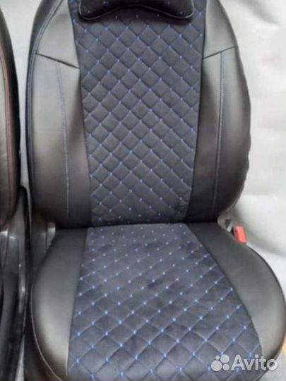 Чехлы на chevrolet lacetti Франт синяя строчка