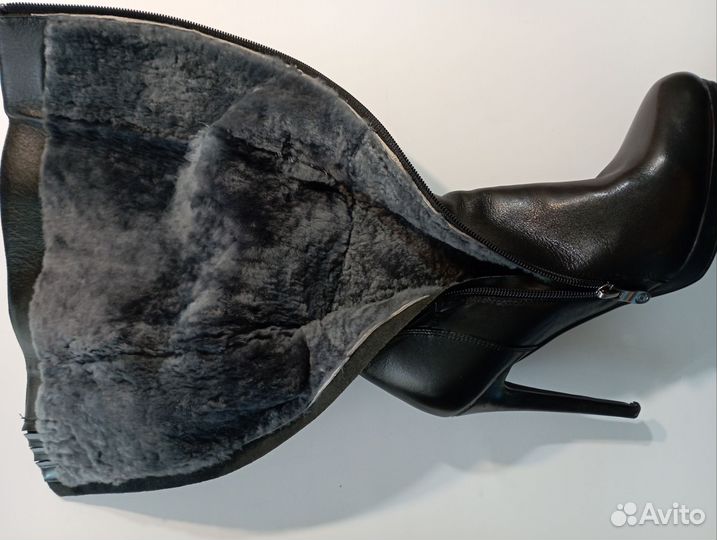 Сапоги зимние женские кожаные 39