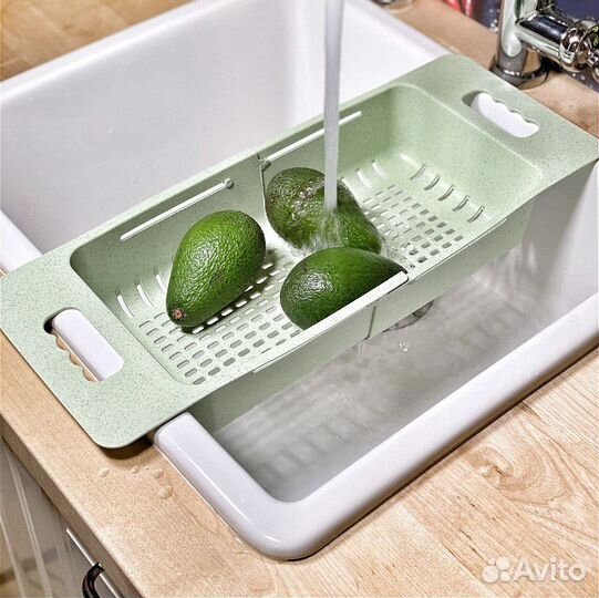 Раздвижной дуршлаг для раковины