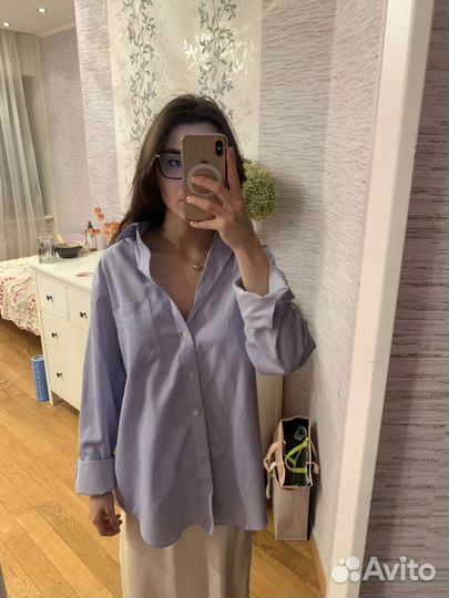 Голубая рубашка в клетку