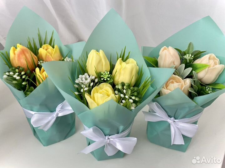 Букет тюльпанов из мыла