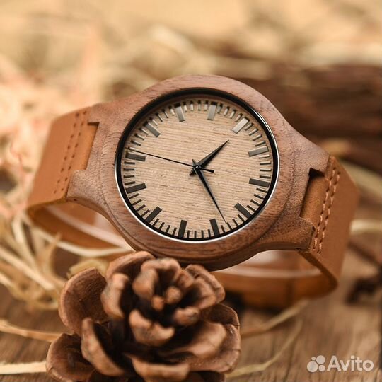 Деревянные наручные часы Dodo Deer. Натур. кожа