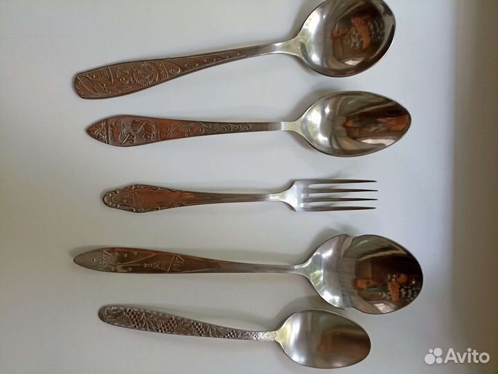 Юбилейная ложка 1945 и 1917 год,вилка -Южный урал