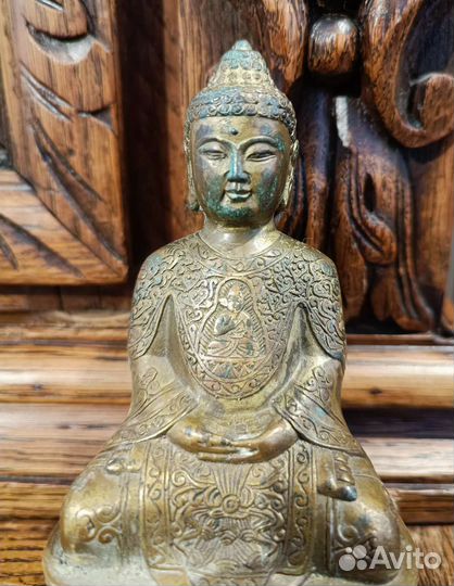 Старинная статуэтка Будда. Буддизм. Выс 13.5 см