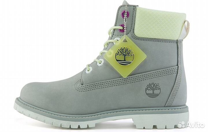 Timberland Premium 6 Inch Waterproof Wide Fit Boot 'Grey Nubuck' Women's (38)