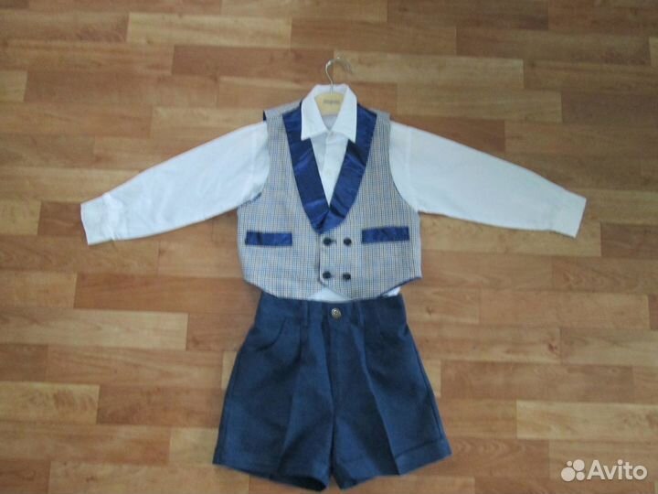 Костюм на праздник шорты жилет рубашка на 2-5 лет