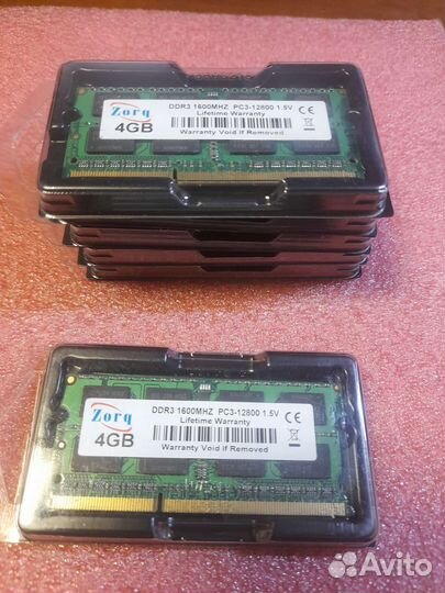 Память для ноутбука DDR3, 4Гб, 1600MHz