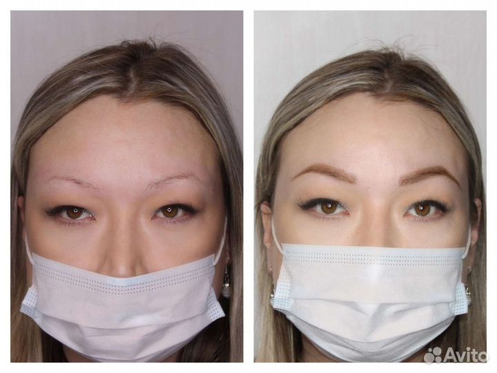 Коррекция +окрашивание бровей