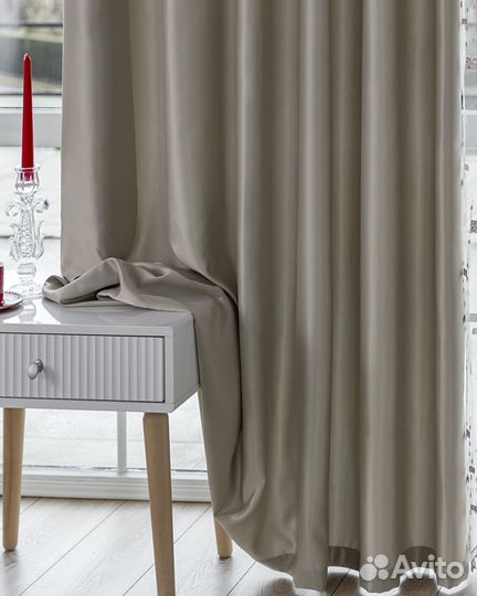 Шторы Адора сливочный новые на окна пошив