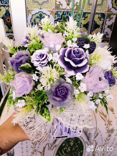 Цветы-композиция из натурального мыла