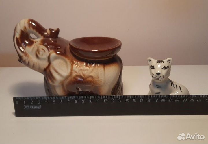 Керамические фигурки слон, львенок