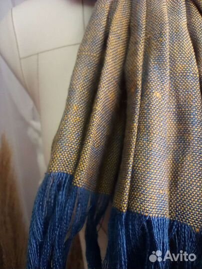 Льняной шарф 75х200см меланж