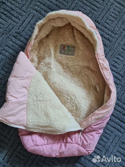 Зимний конверт на овчине выписку натуральный kids
