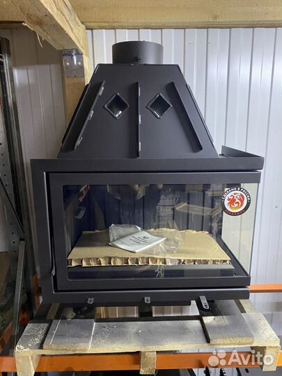 Камин Экокамин Альфа 700 RB два стекла правая черн