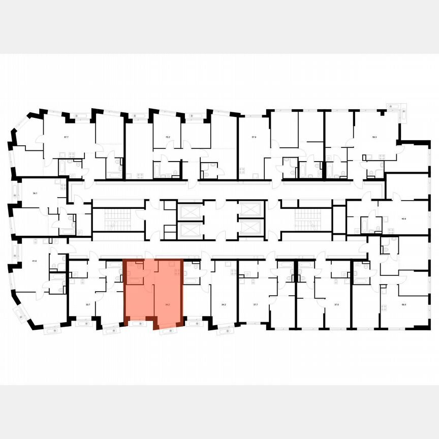1-к. квартира, 34,2 м², 14/18 эт.