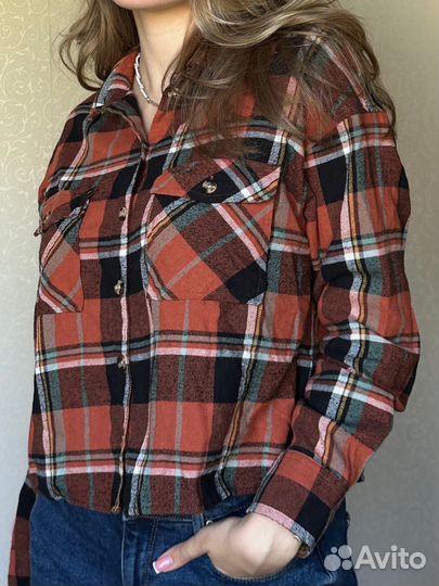 Укороченная рубашка в клетку