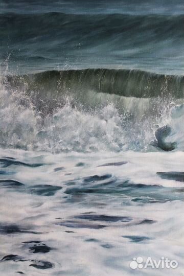 Картина маслом волны море
