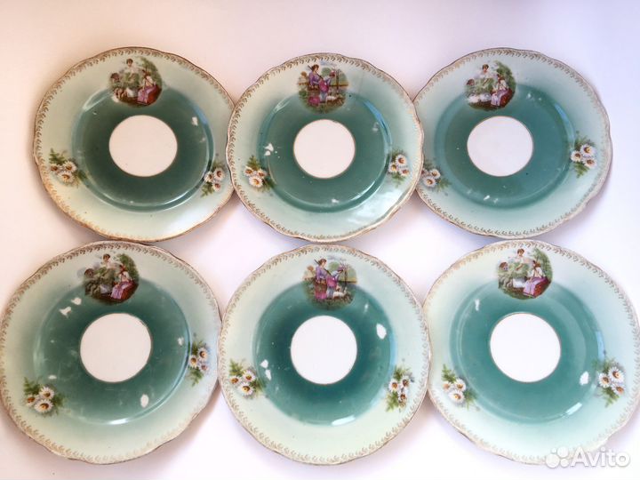 6 фарфоровых тарелок. Дулево, 1924-1927 гг