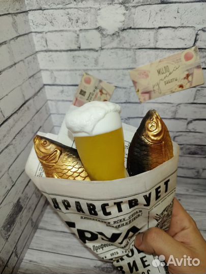 Мыло ручной работы Пиво с рыбой