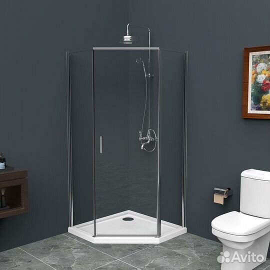 Душ. уголок BelBagno 100 Хром uno-195-p-1-100-c-cr