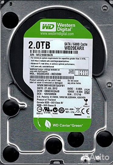 Жёсткий диск Western Digital 2 тб WD20earx