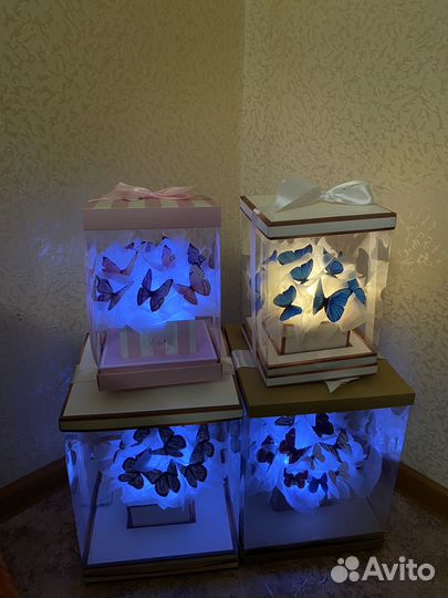 Букет из бабочек в коробке