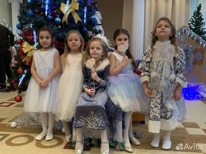 Платье на новый год 116, костюм снежинки