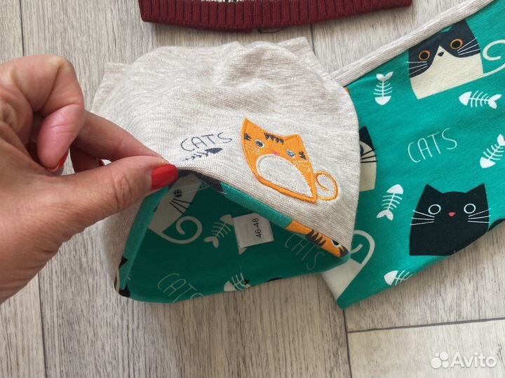 Новые шапки и снуд для мальчика 46-48 см 9-12 мес
