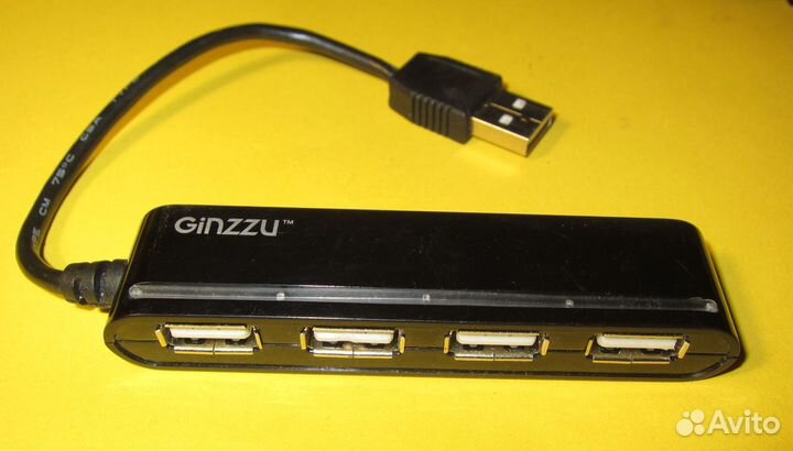 Хаб USB разветвитель ginzzu GR-434UB