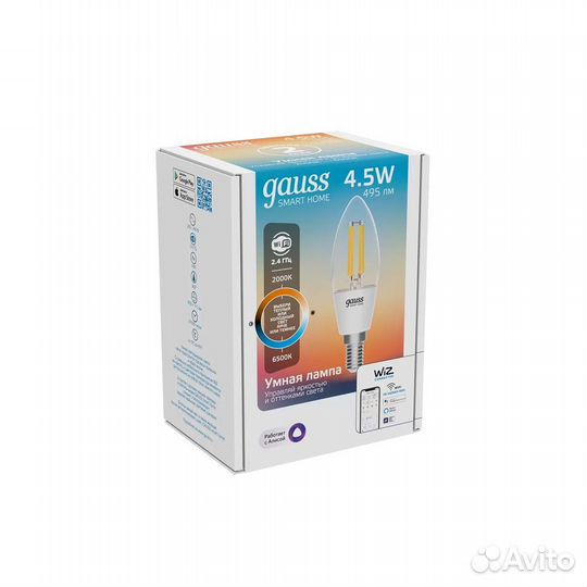 Умная лампа Gauss Smart Home Filament С35 4,5W