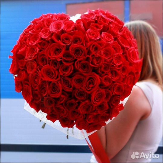 51 роза Красная сердце