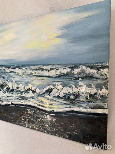 Картина маслом на холсте море интерьерная картина