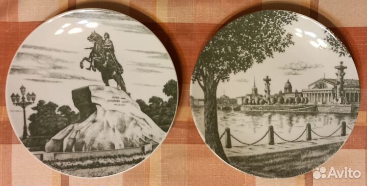 Тарелки декоративные с видам Ленинграда, лфз, СССР