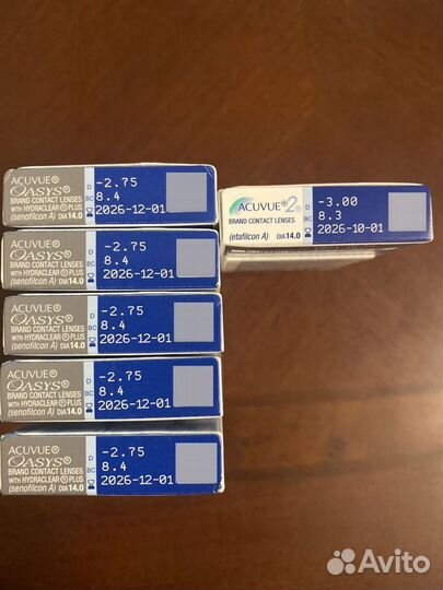 Линзы acuvue двухнедельные -2,75 и -3,00