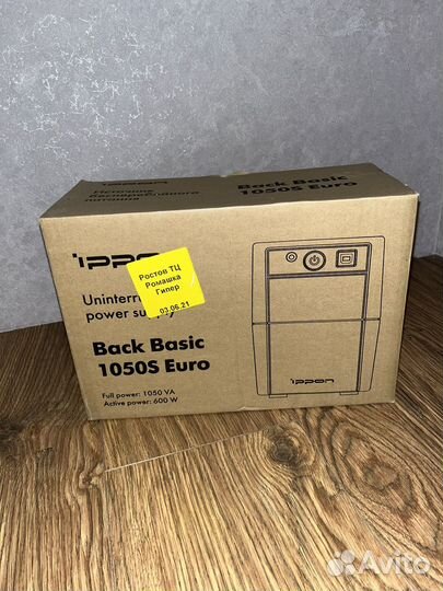 Ибп Ippon Back Basic 1050S Euro, 1050вa